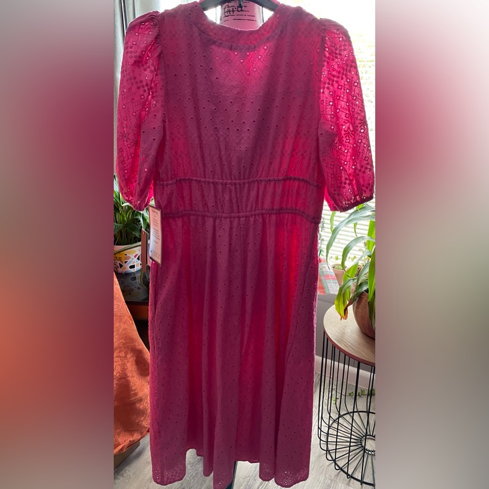 NWT City Studio Junior’s Cotton Embroidered Eyelet Midi Dress - Picture 6 of 12